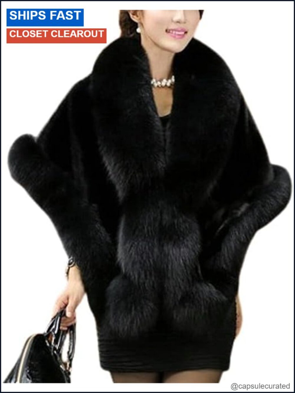 Faux Fur Shawl Scarf Wrap Shrug Winter Warm Cloak Cape for Evening Dresses